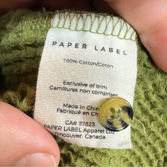 PAPER LABEL Lanca Waffle Knit shacket jacket Button down in moss large A - Picture 10 of 12